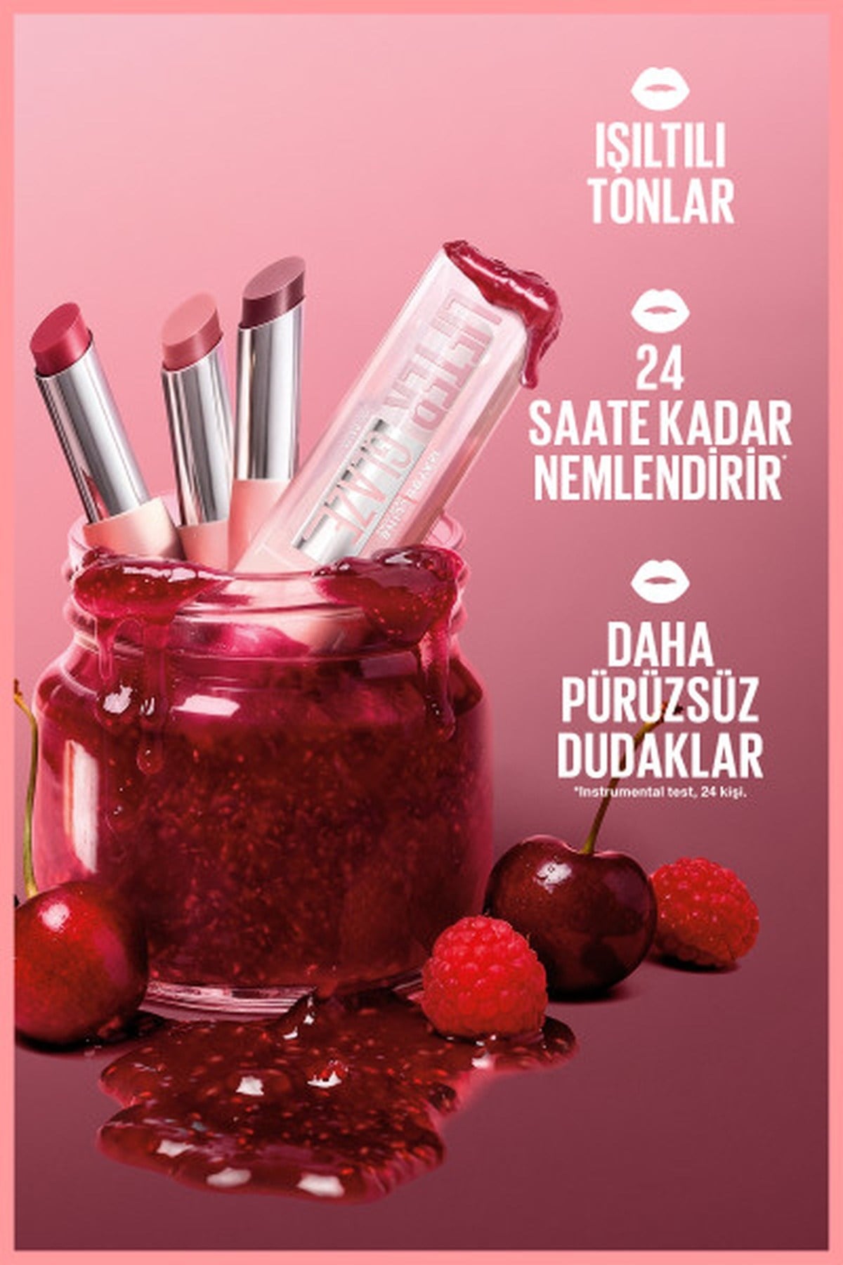 Maybelline New YorkMaybelline New York Lifter Glaze Shea Yağı ve Hyalüronik Asit İçeren Renkli Dudak Balmı 12 Strawberry Compote3600531724474