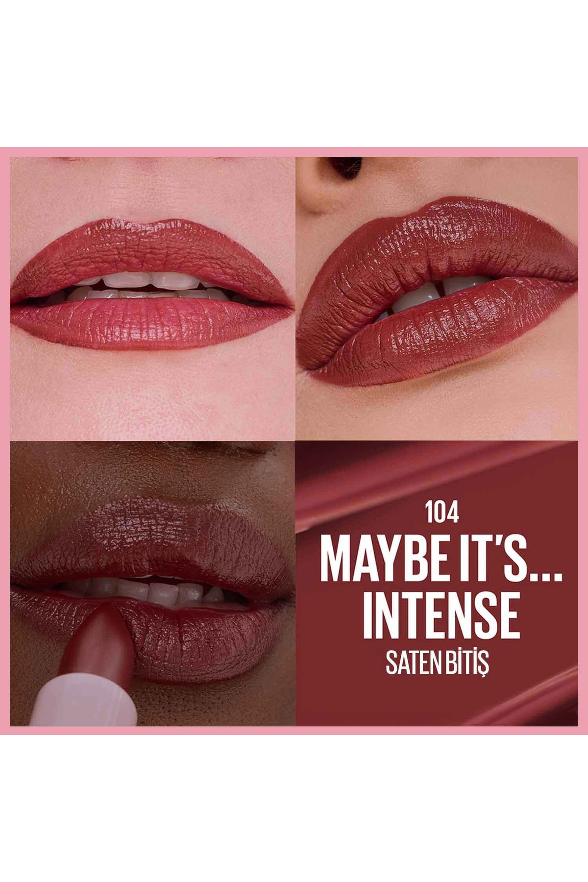 Maybelline New YorkMaybelline New York Serum Etkili Hyalüronik Asit ve Besleyici Yağ İçeren Ruj 104 Maybe It's Intense30197244
