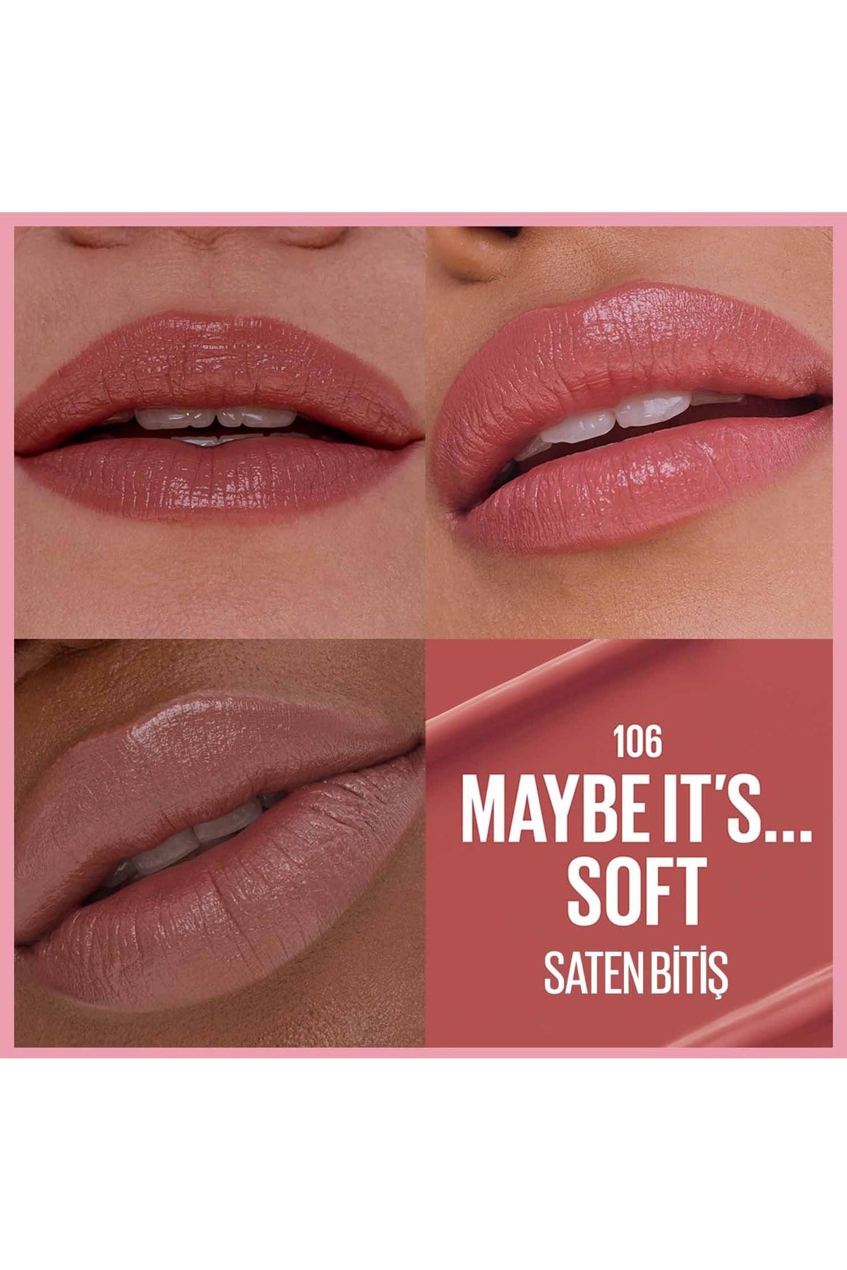 Maybelline New YorkMaybelline New York Serum Etkili Hyalüronik Asit ve Besleyici Yağ İçeren Ruj - 106 Maybe It's Soft30197268
