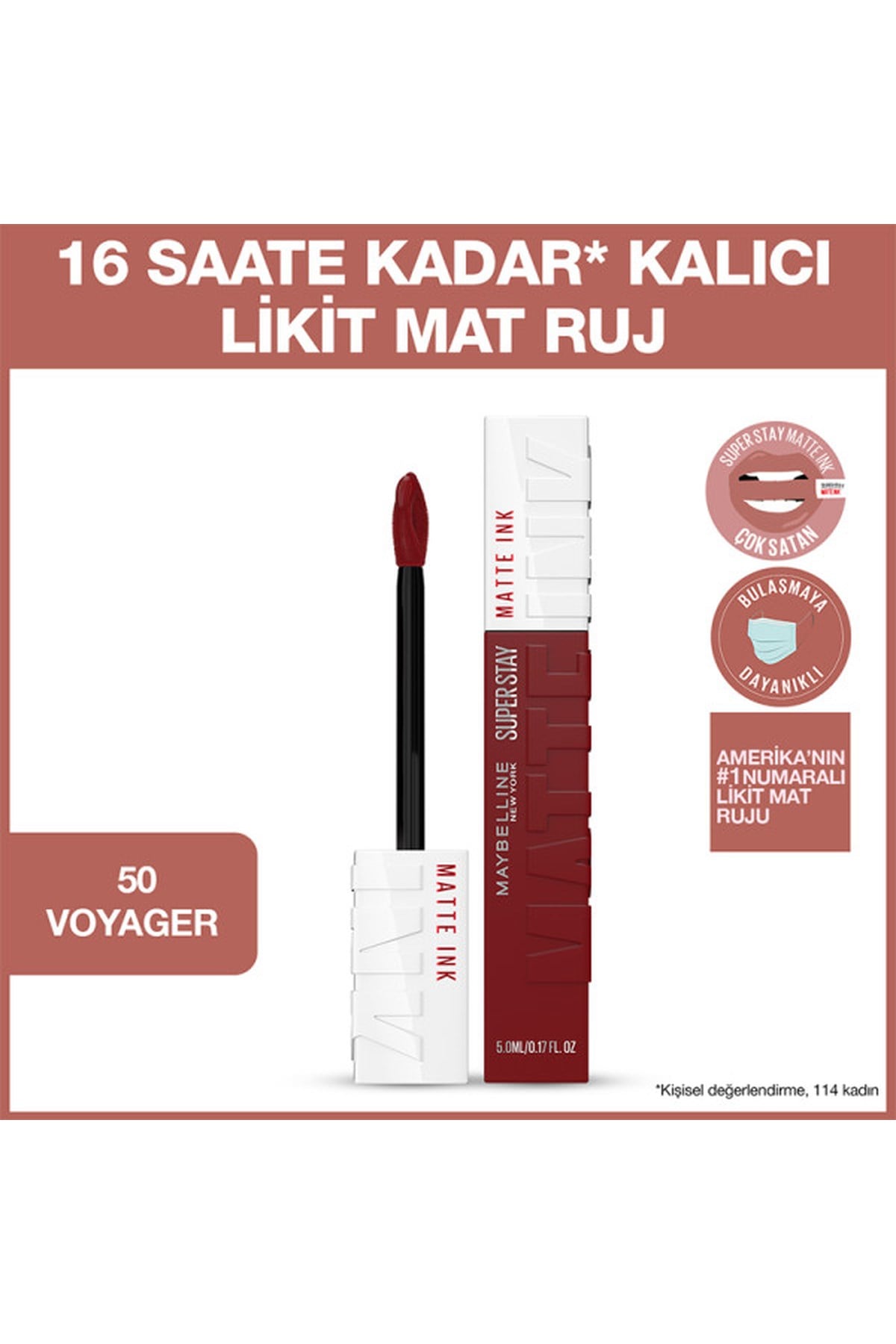 Maybelline New YorkMaybelline New York Super Stay Matte Ink Likit Mat Ruj 50 Voyager3600531411176