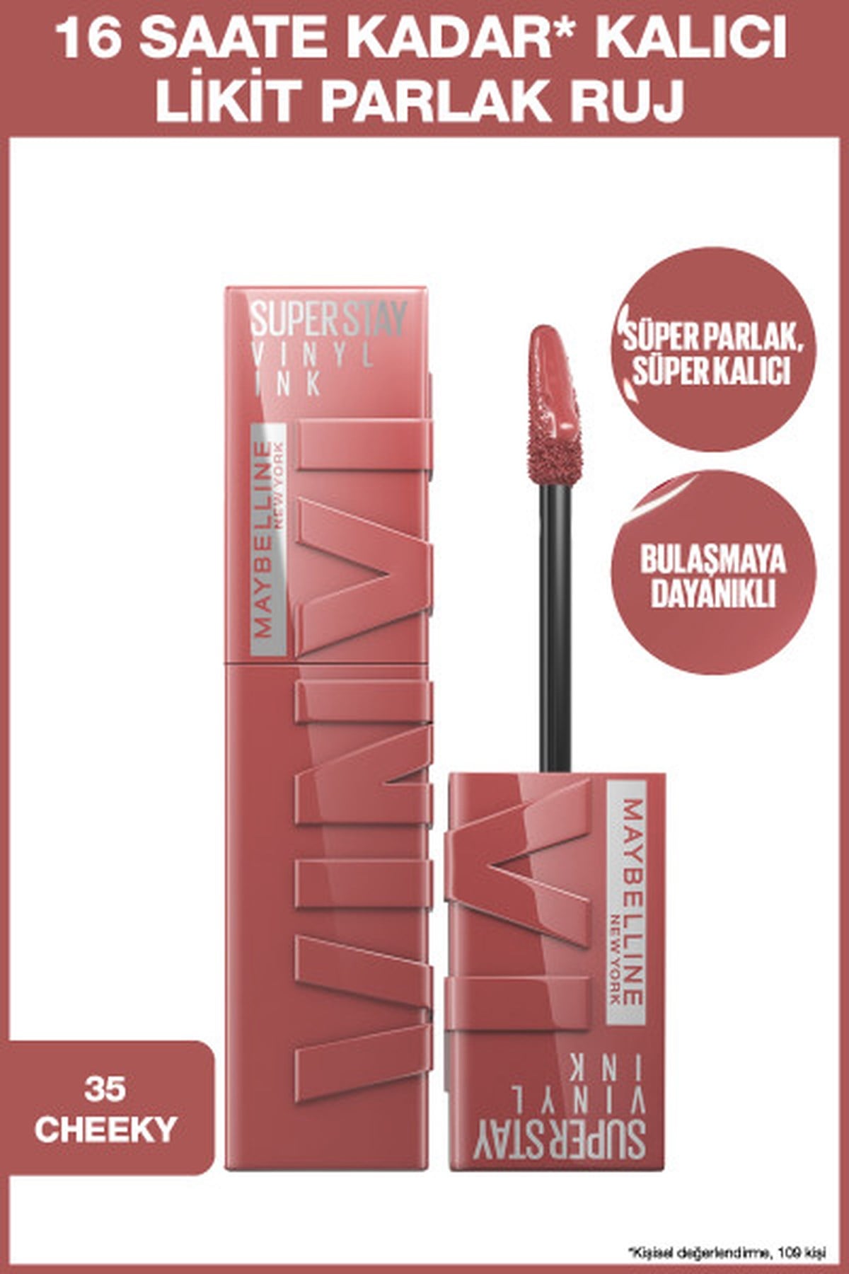 Maybelline New YorkMaybelline New York Super Stay Vinyl Ink Uzun Süre Kalıcı Likit Parlak Ruj 35 Cheeky30153219