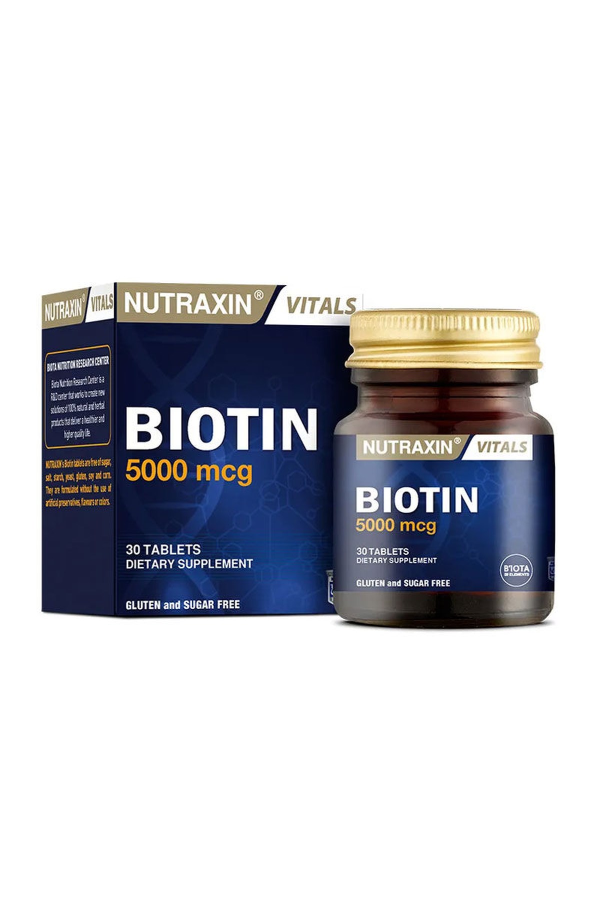 NUTRAXİNNutraxin Biotin 5000 mcg Takviye Edici Gıda 30 Tablet8680512628613