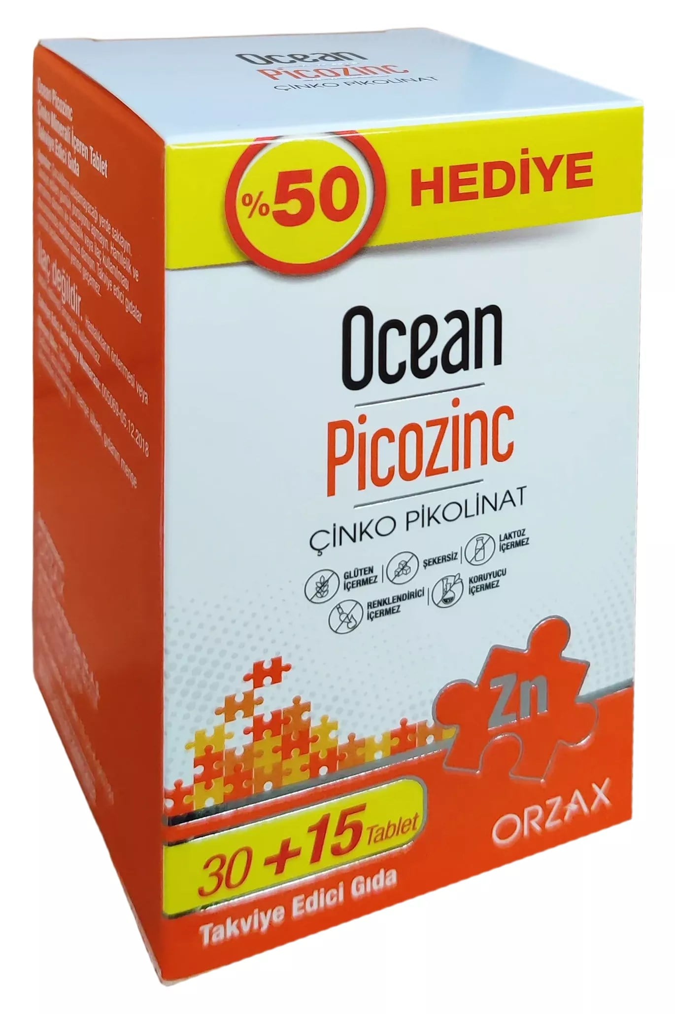 OCEANOcean Picozinc Takviye Edici Gıda 30-15 Tablet8697595872826