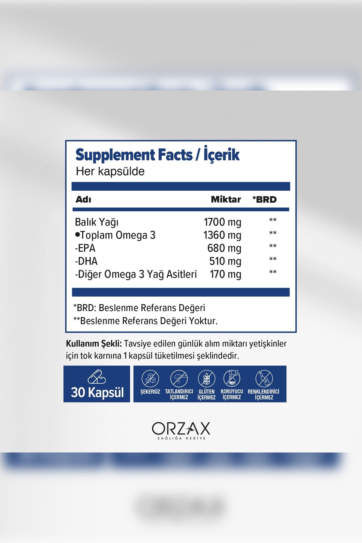OCEANOcean Ultimate 1200 Mg Balık Yağı 30 Kapsül8697595871430