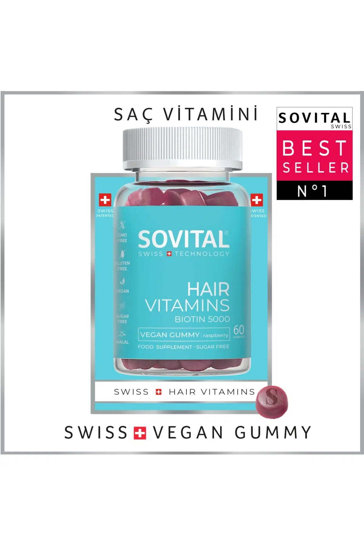SovıtalSovital Hair Vitamins Vegan Gummy Saç Vitamini 60 Gummies8682851193050