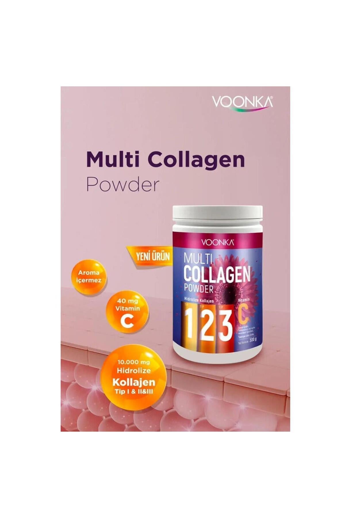 VoonkaVoonka Multi Collagen Powder Hidrolize Kollajen Tip 1 2 3 Vitamin C 300gr8683655089877