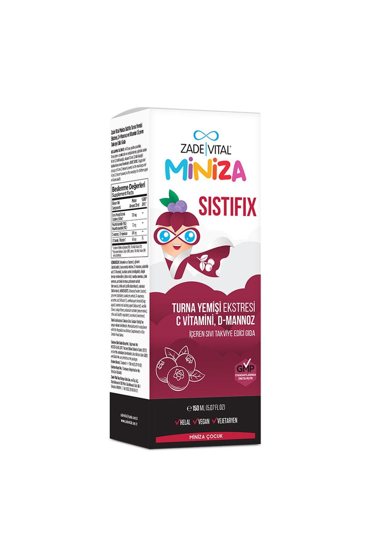 Zade VıtalZade Vital Miniza Sistifix Sıvı Takviye Edici Gıda 150 ml8690712027086