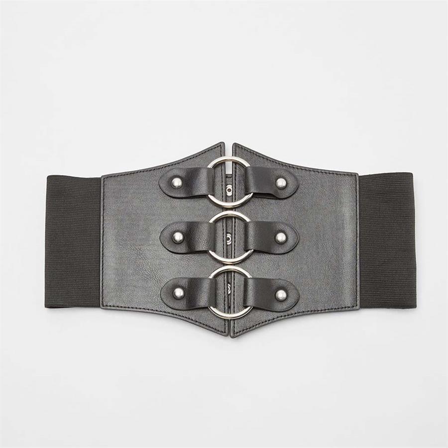 3 Halkalı Siyah Korse Kemer