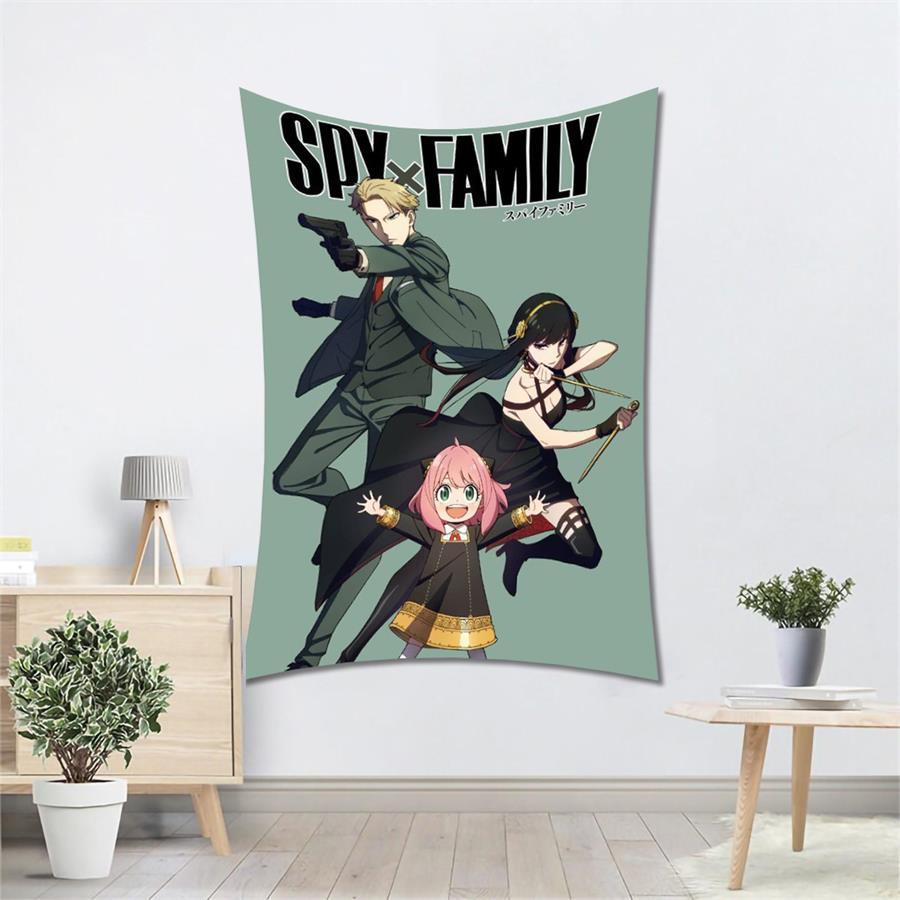 70 X 100 Cm Anime Spy X Family Characters Dikey Duvar Halısı 