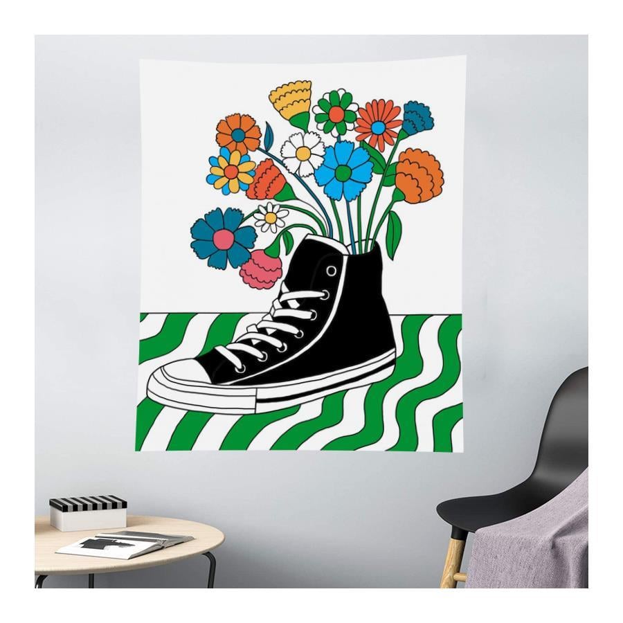 70 X 100 Cm Flower Kolaj Duvar Halısı 