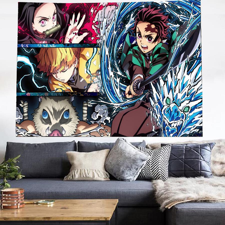 Anime 70 X 100 Cm Demon Slayer Four Piece Duvar Halısı 