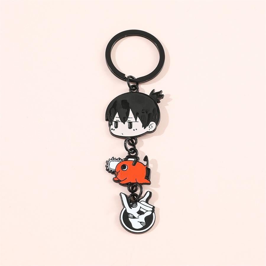 Anime Chainsaw Man - Aki Hayakawa Pochita Metal Anahtarlık