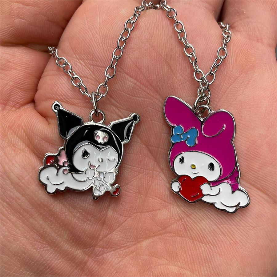 Anime Fantasy Magic Melody - Kuromi Love Angels Çift Kolye