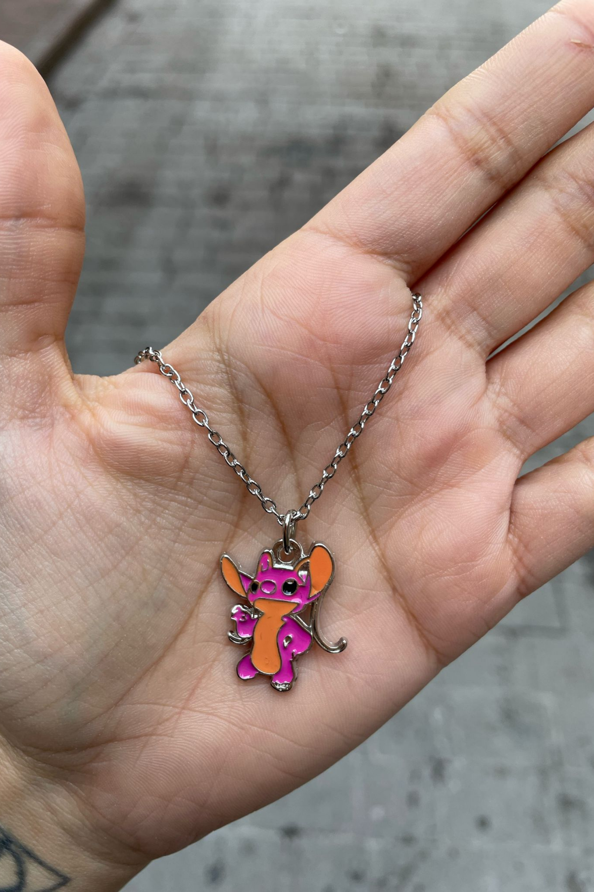 Anime Stitch - Angel Silver Kolye