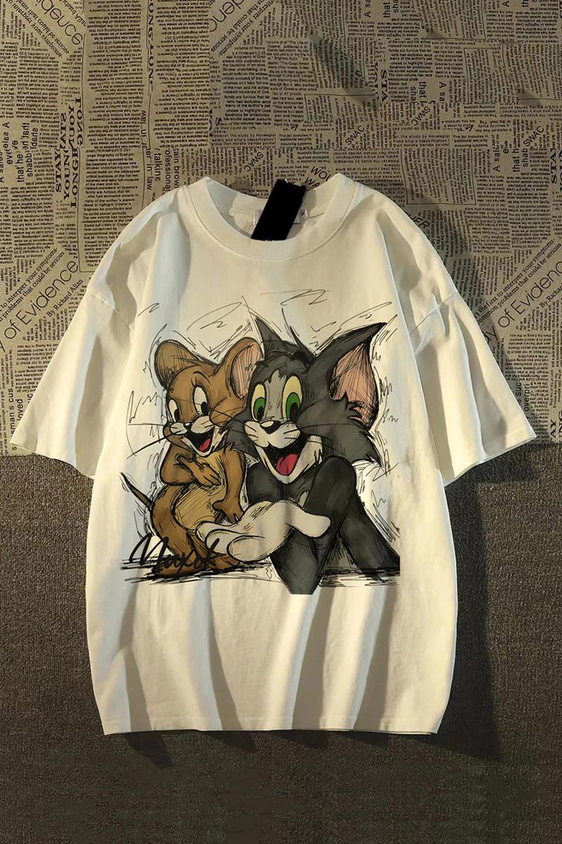 Bej Tom And Jerry Cartoons Unisex T-shirt