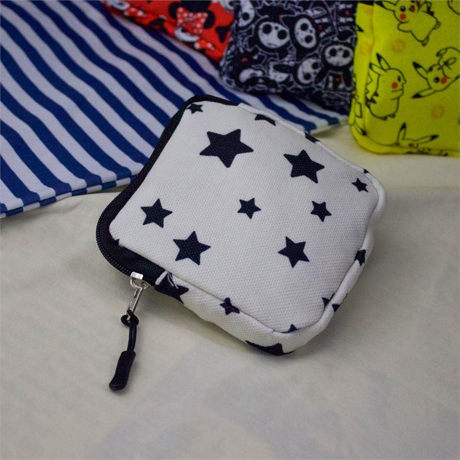 Beyaz Basic Yıldız Kolaj Makyaj Çantası