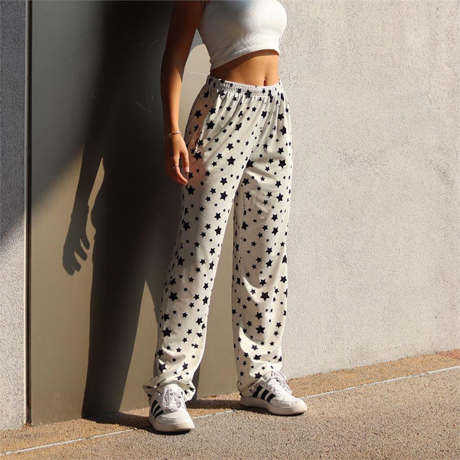 Beyaz Basic Yıldız Kolaj Oversize (Unisex) Eşofman