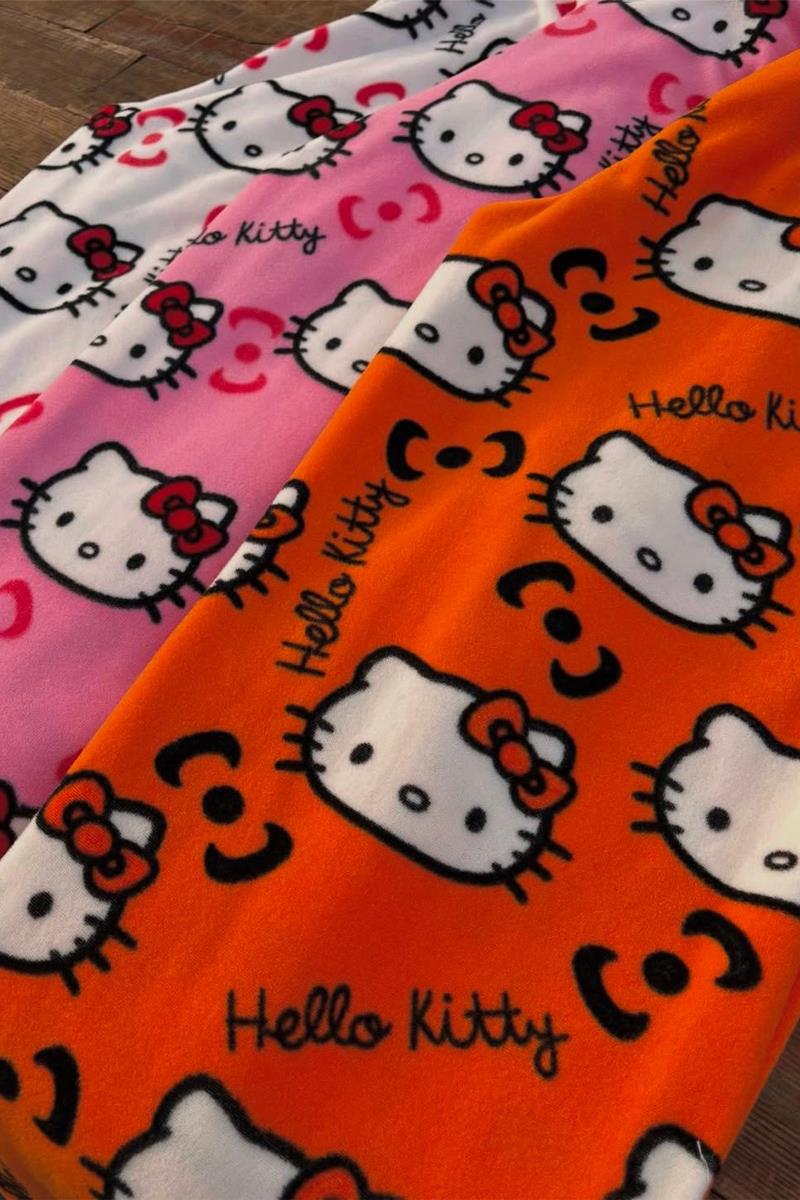 Beyaz Hello Kitty Collage Peluş Eşofman