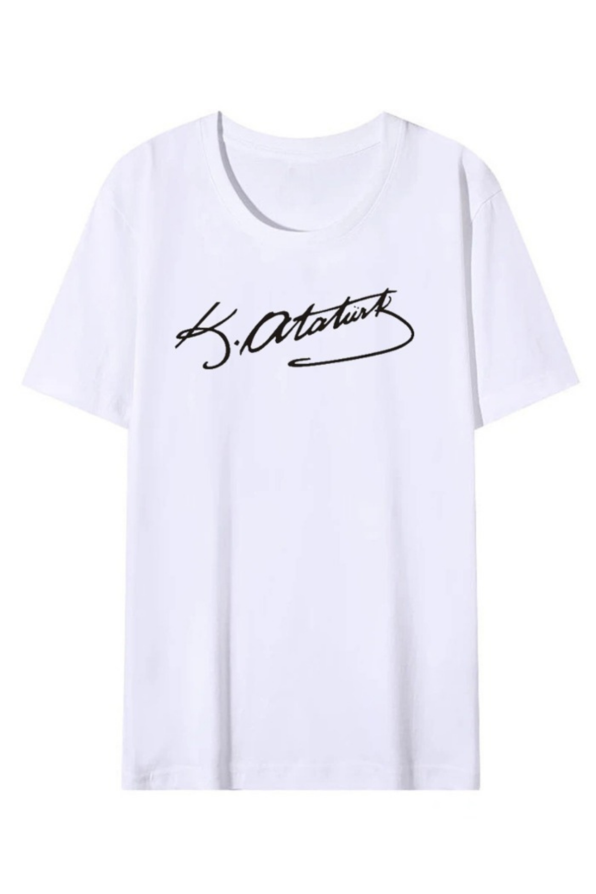 Beyaz Mustafa Kemal Atatürk İmza (Unisex) T-Shirt