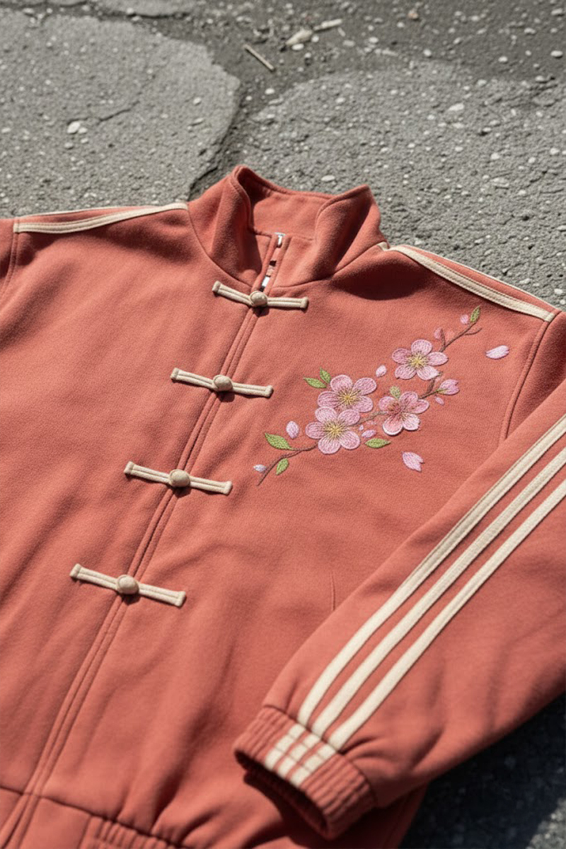 Bordo Anime Spirited Away Haku ve Chihiro Baskılı Üç Şeritli Sakura Unisex Bomber Ceket