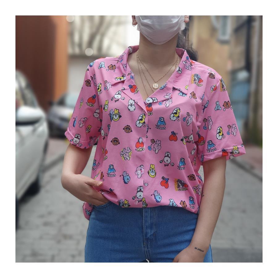 Bts Bt21 Kolaj Unisex Gömlek