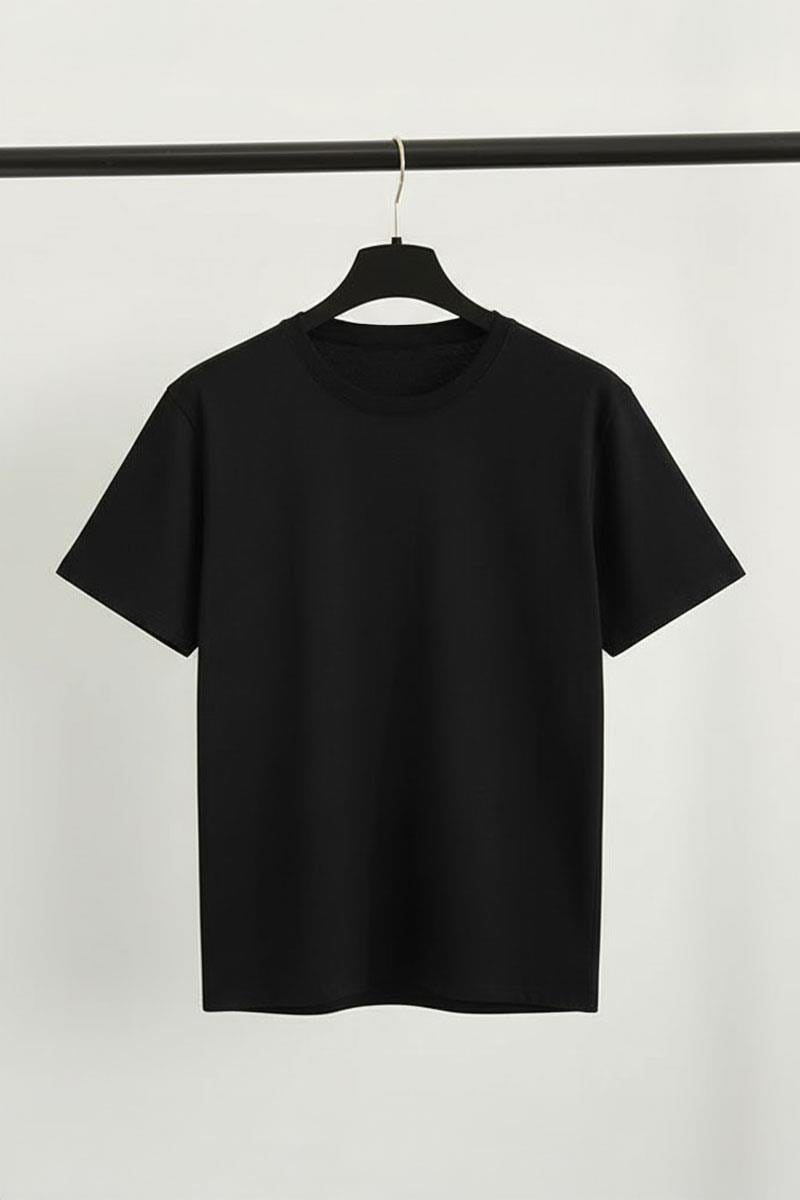 Düz Siyah Y2K Unisex T-shirt