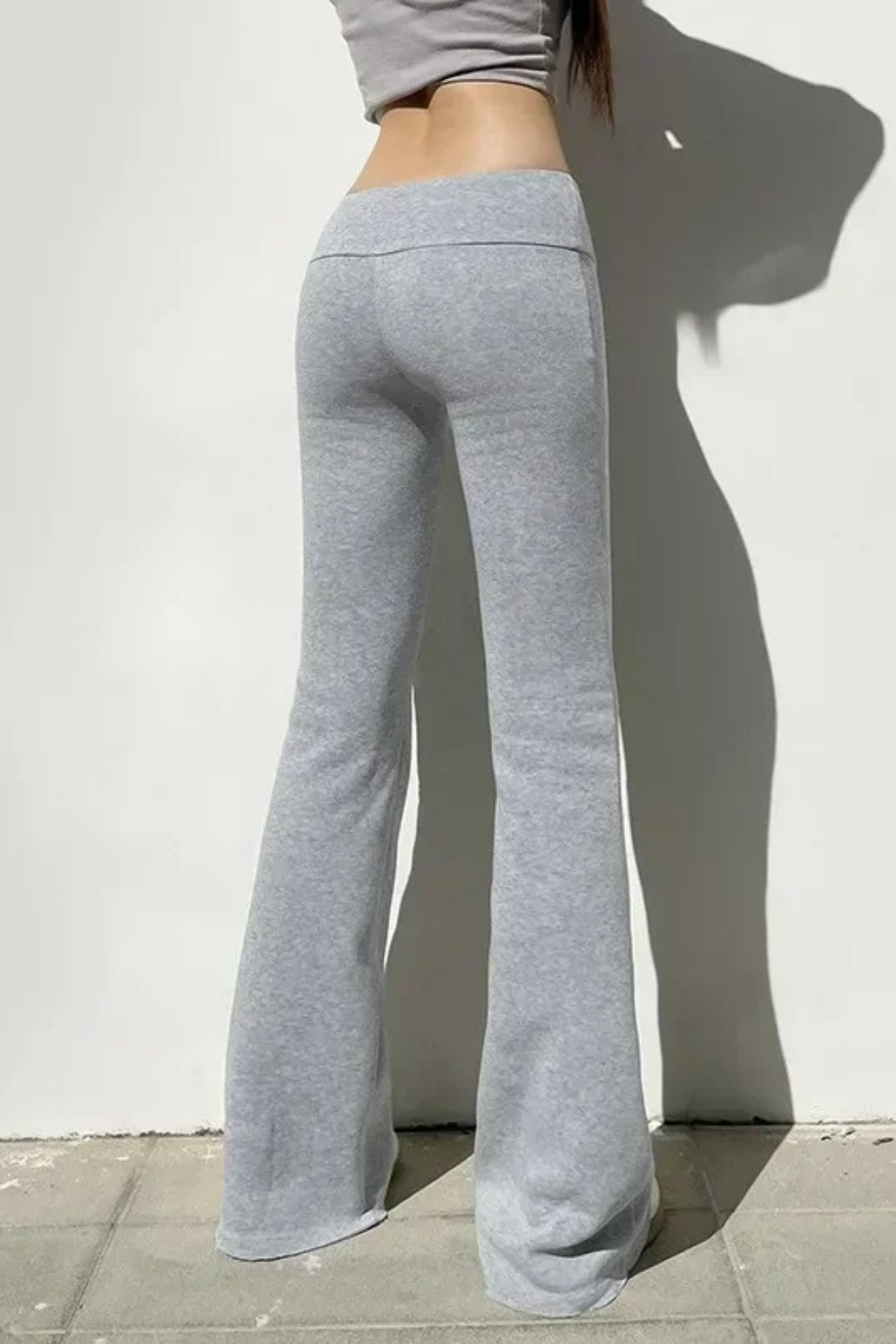 Gri Melanj Slim Fit İspanyol Paça Eşofman