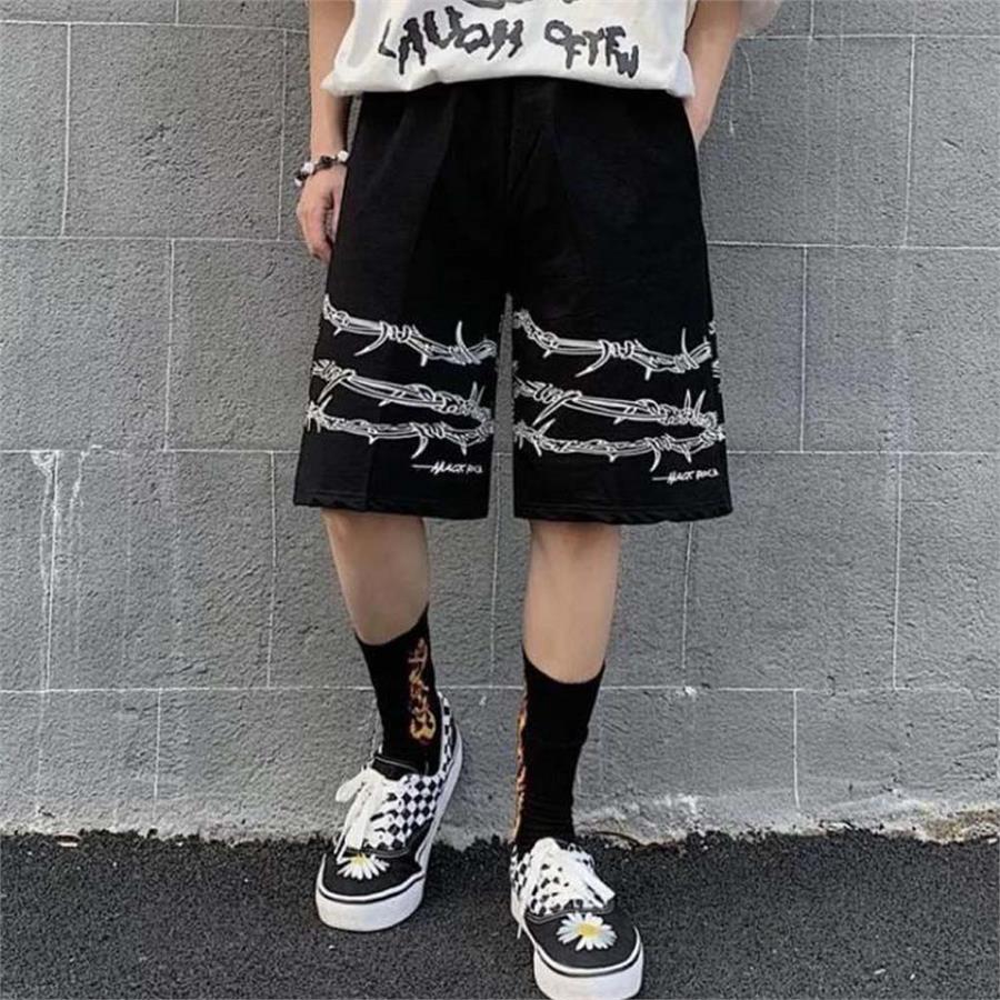 Harajuku Dikenli Tel Penye Unisex Şort