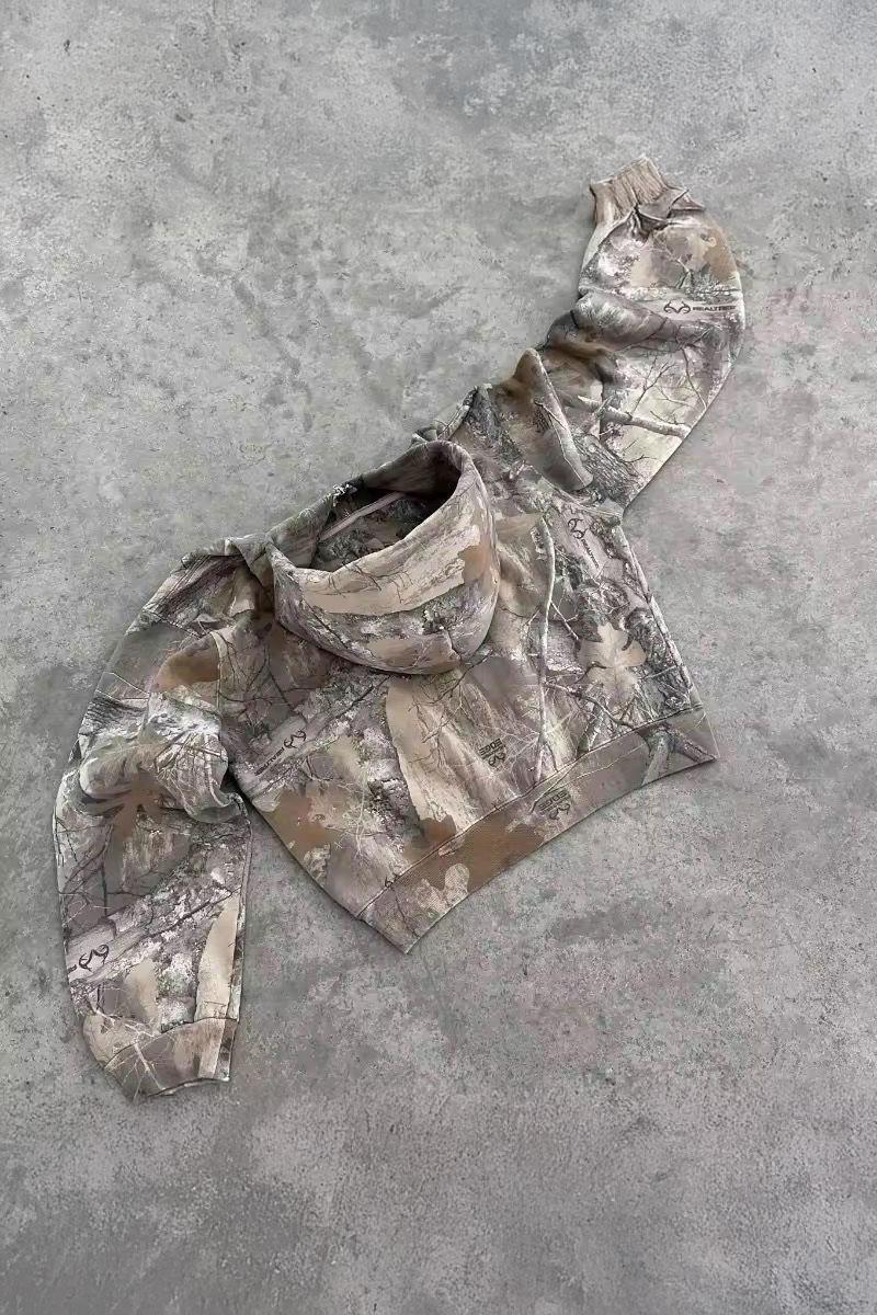 Kamuflaj Outdoor Unisex Kapüşonlu Hırka