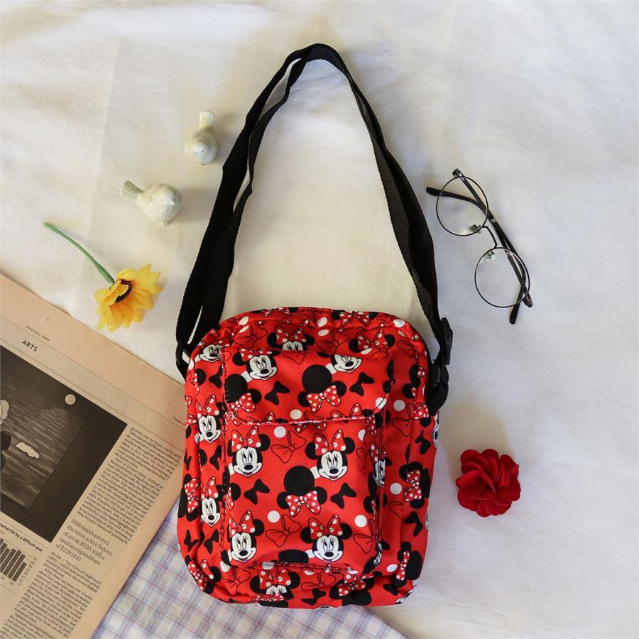 Kırmızı Minnie Mouse Face Kolaj Çapraz Çanta