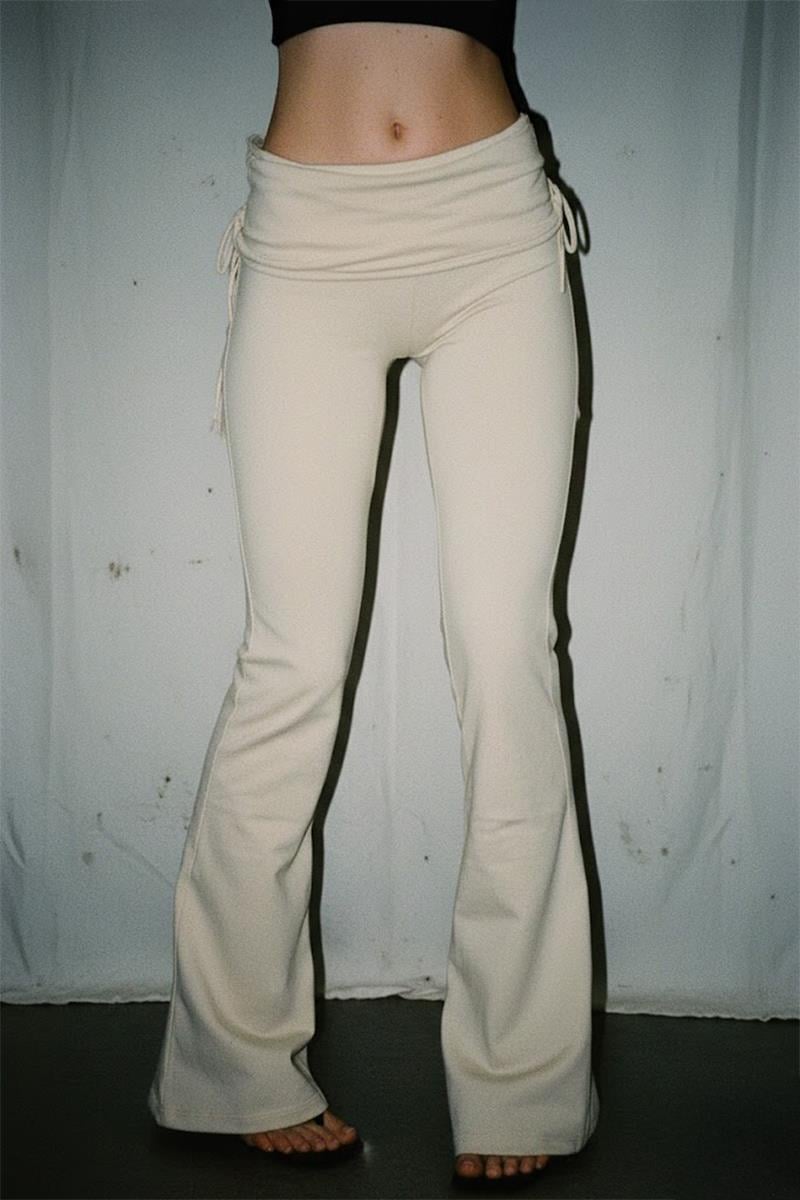 Krem Slim Fit İspanyol Paça Y2K Eşofman 