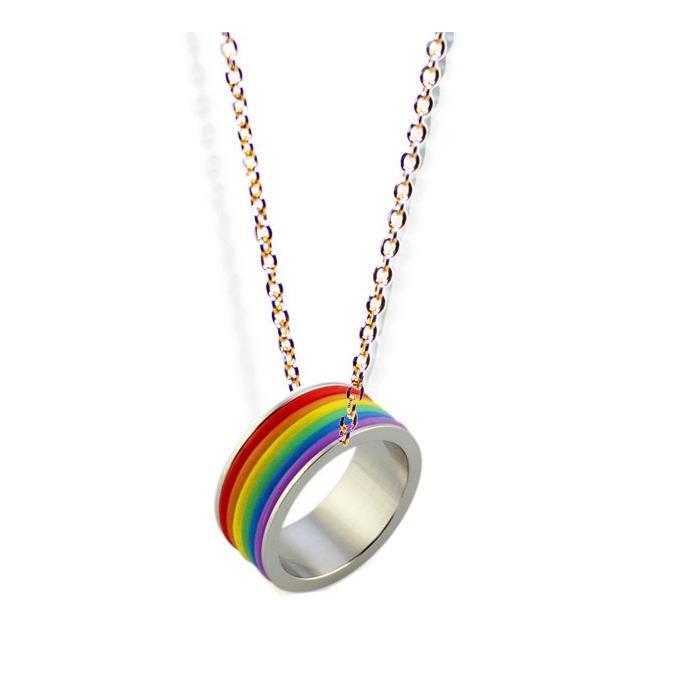 Lgbt - Rainbow (Gökkuşağı) Yüzük Kolye