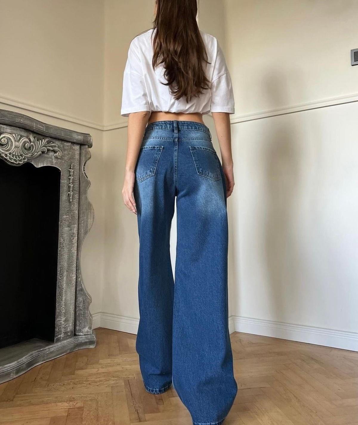 Mavi Taşlanmış Vintage Kot Pantolon