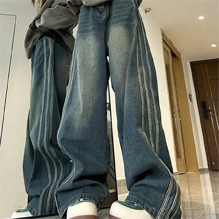 Mavi Vintage Three Lines Baggy Kot Pantolon