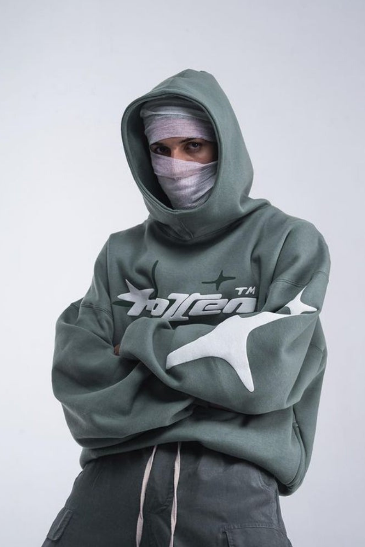 Mint Yeşili Rotten Star Kapüşonlu Sweatshirt