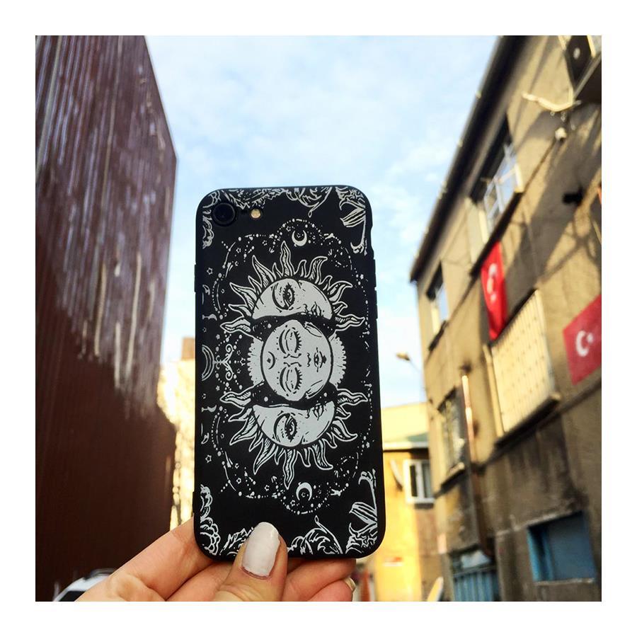 Moon And Sun Siyah Iphone Telefon Kılıfları