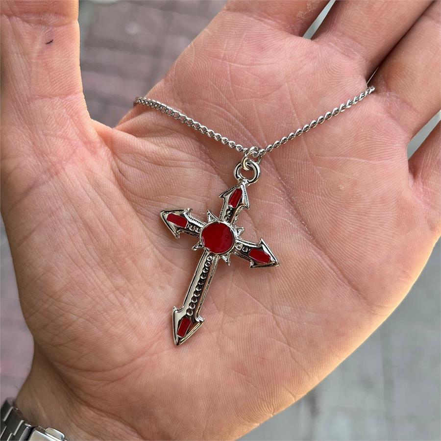 Red Dot Cross Kolye
