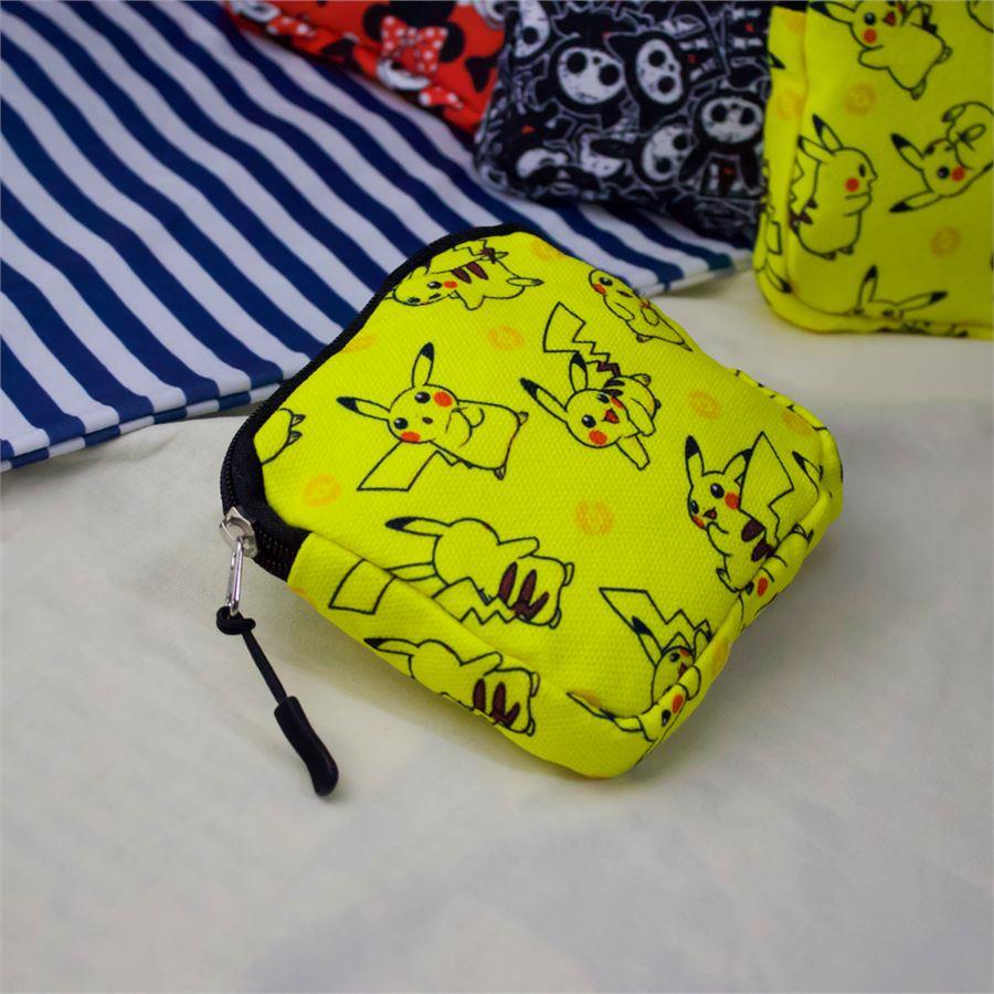 Sarı Anime Pokemon - Pikachu Kolaj Makyaj Çantası