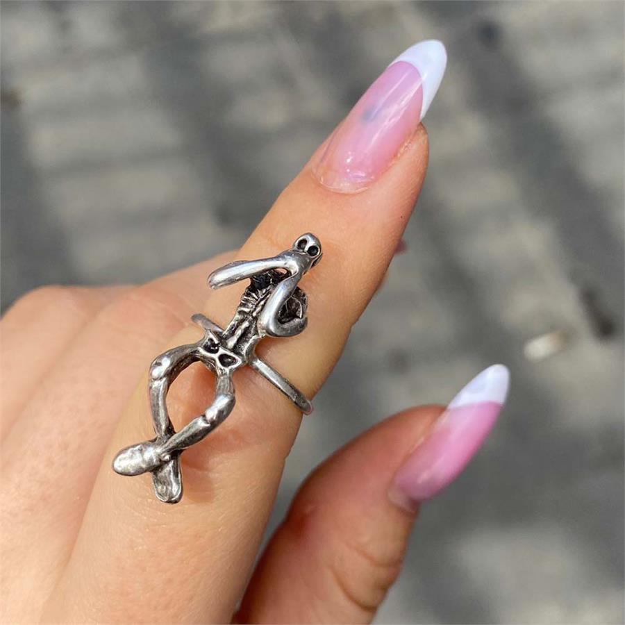 Screaming Skeleton Gri Yüzük