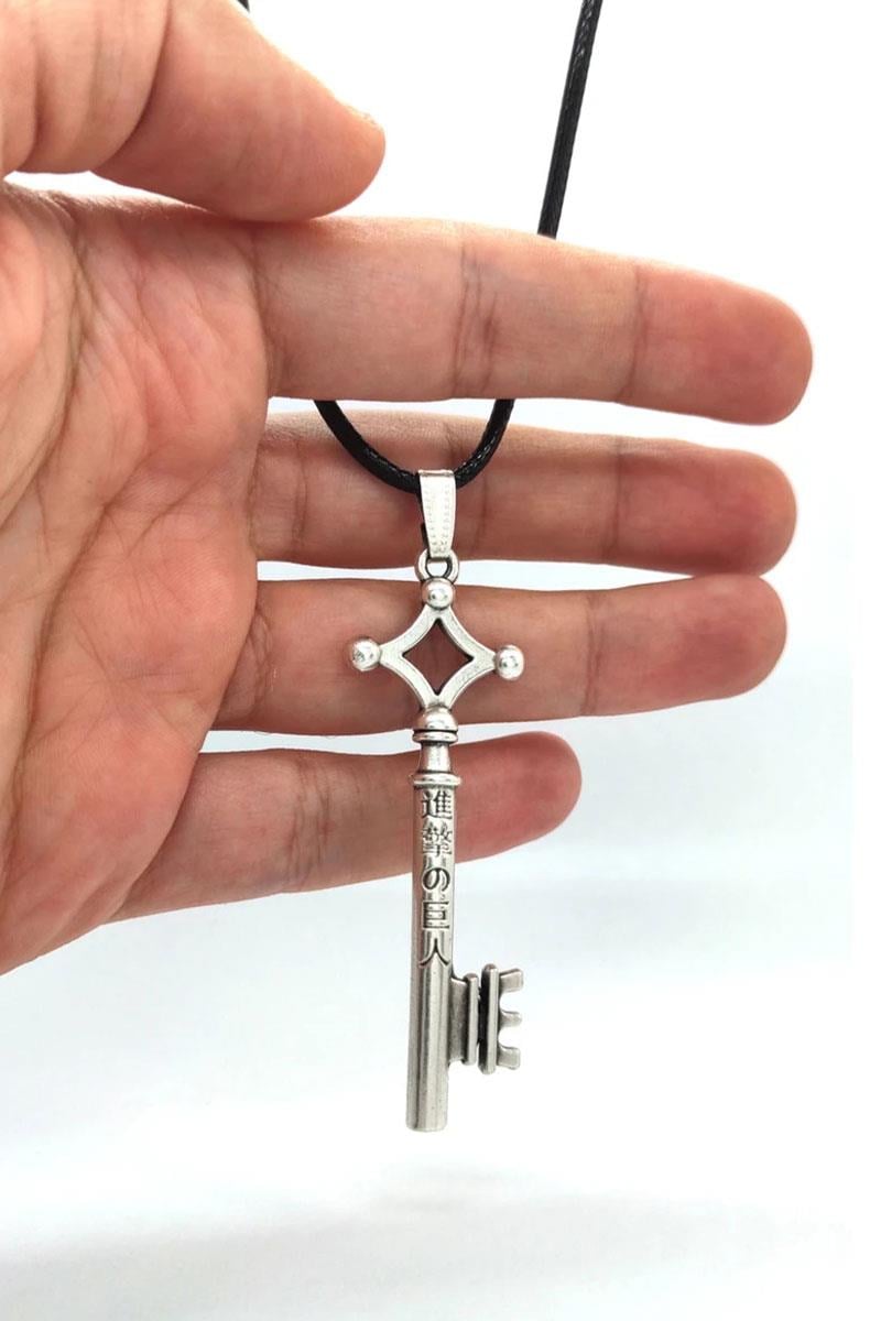 Siyah Attack On Titan Eren Key Zincirli Kolye