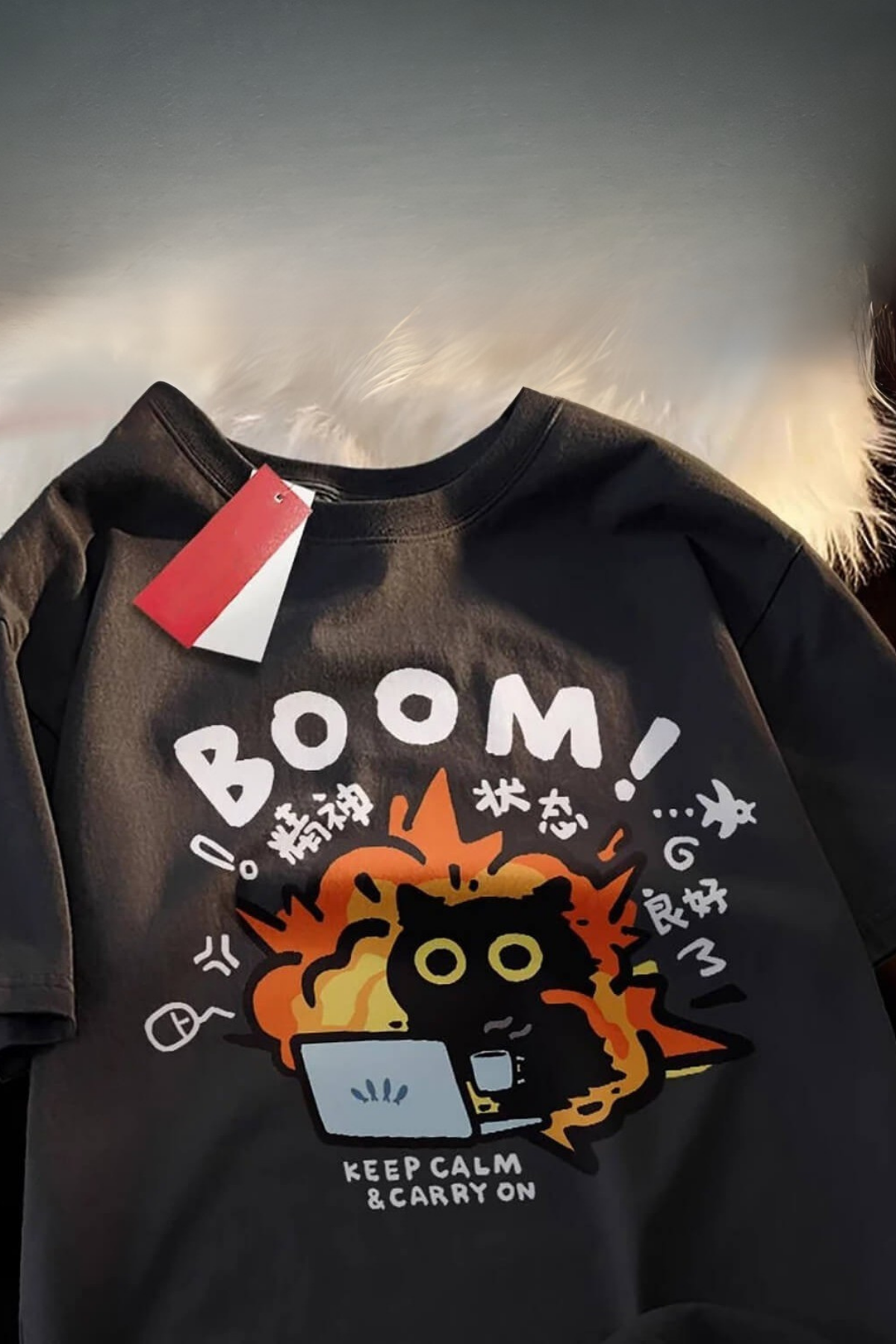 Siyah Boom Keep Calm & Carry On Unisex T-shirt