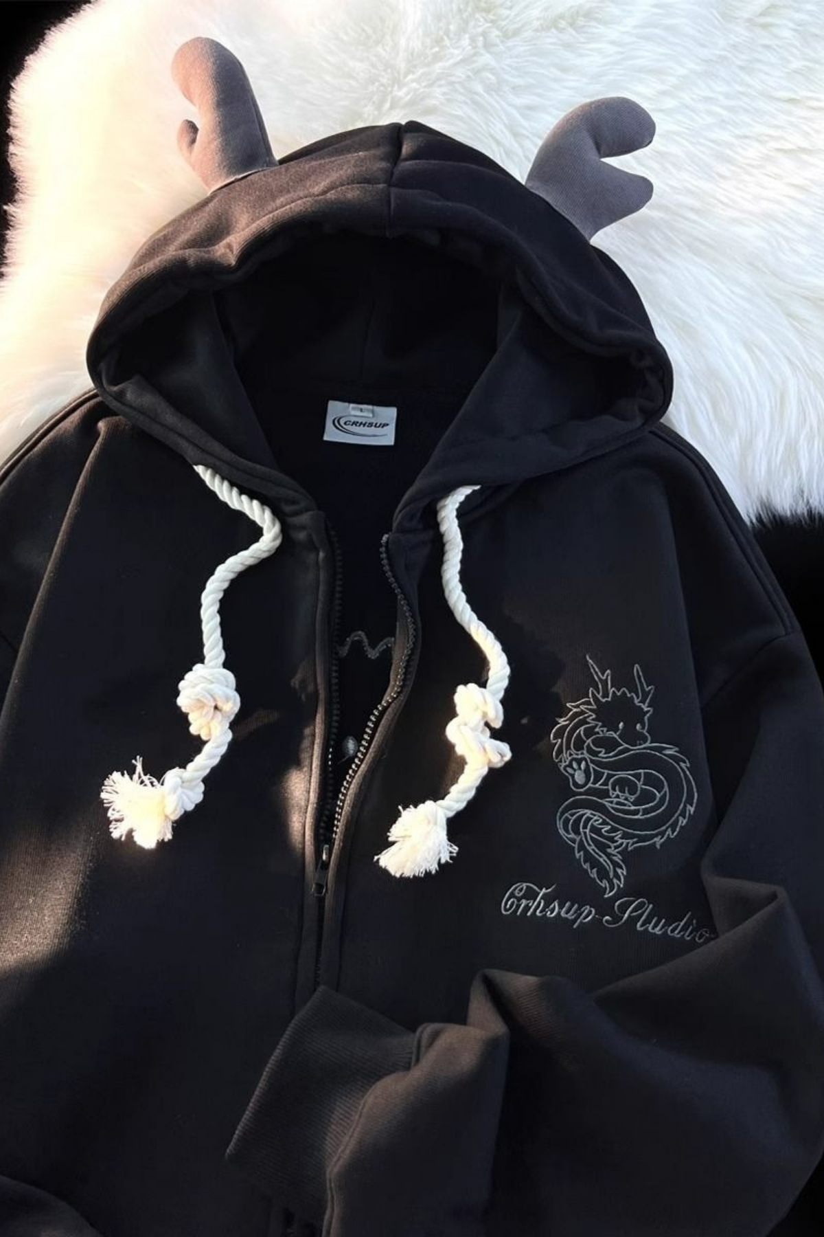 Siyah Dragon Baby Kapüşonlu Sweatshirt