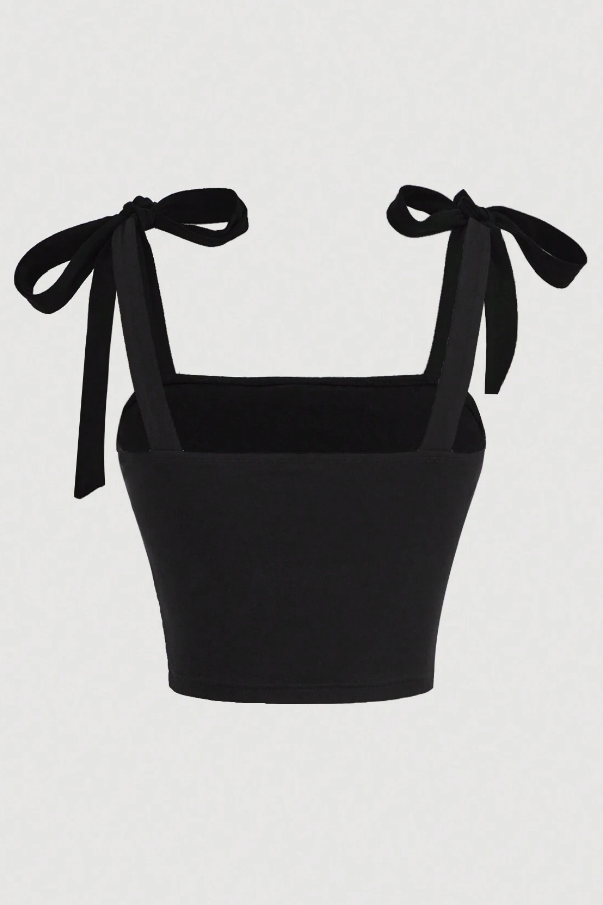 Siyah Fiyonk Askılı Crop