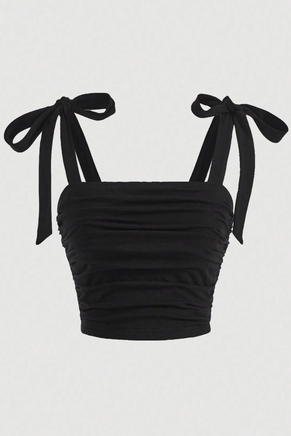 Siyah Fiyonk Askılı Crop