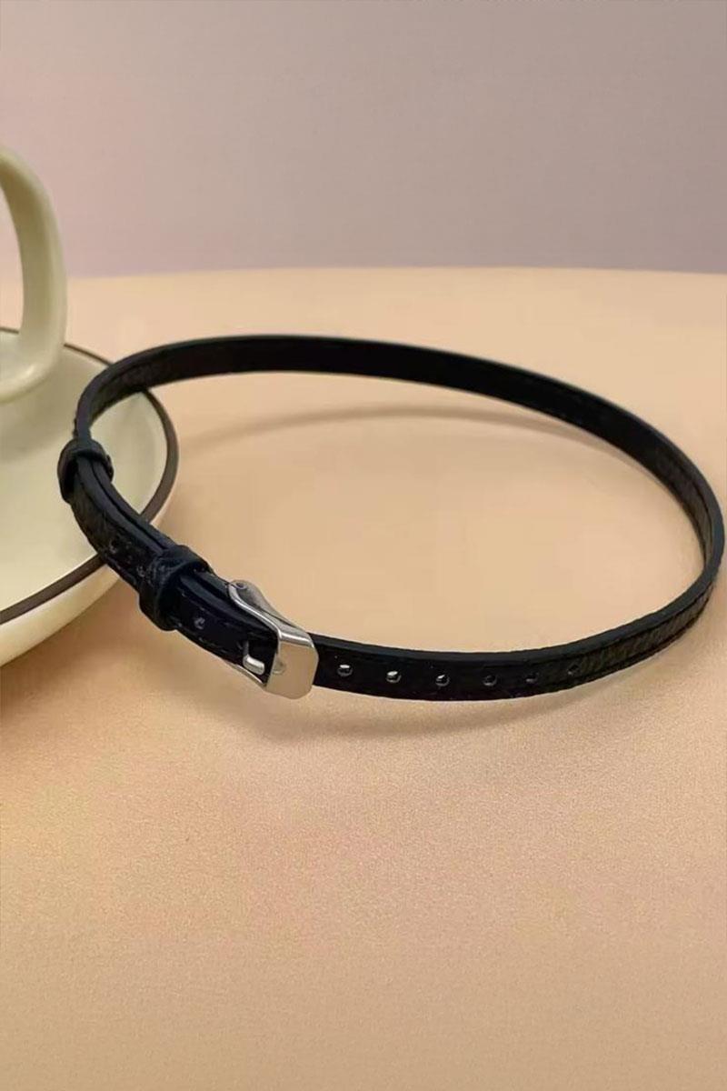 Siyah Gotik Deri Kemer Tasma