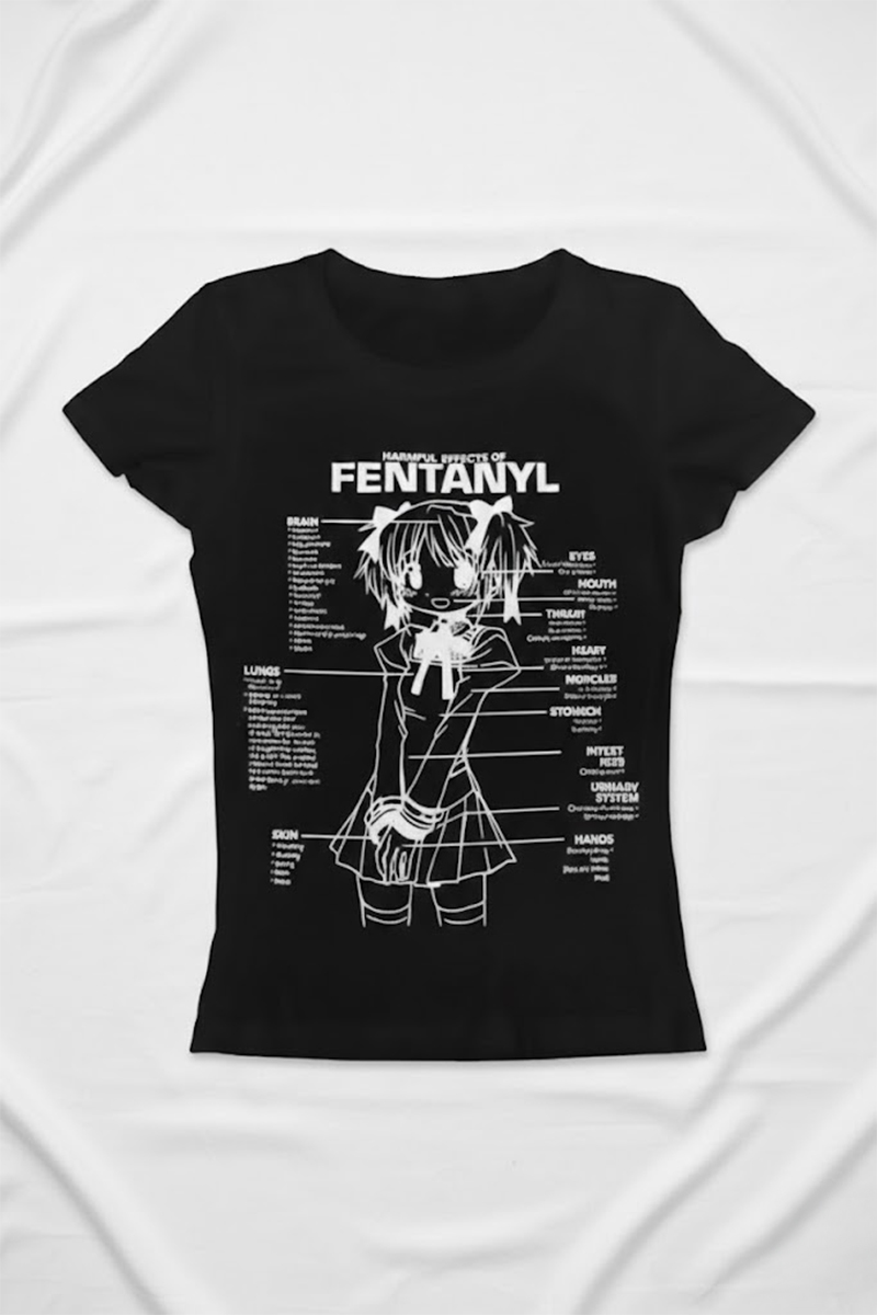 Siyah Harmful Effect Gotik Y2K Kısa Kollu Crop