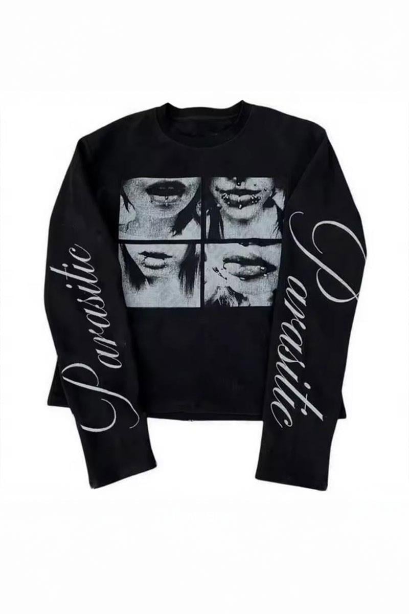 Siyah Paraesite Collage Y2K Unisex Sweatshirt