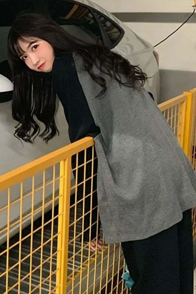 Siyah Raglan Kollu Antrasit Basic Unisex Uzun Kollu