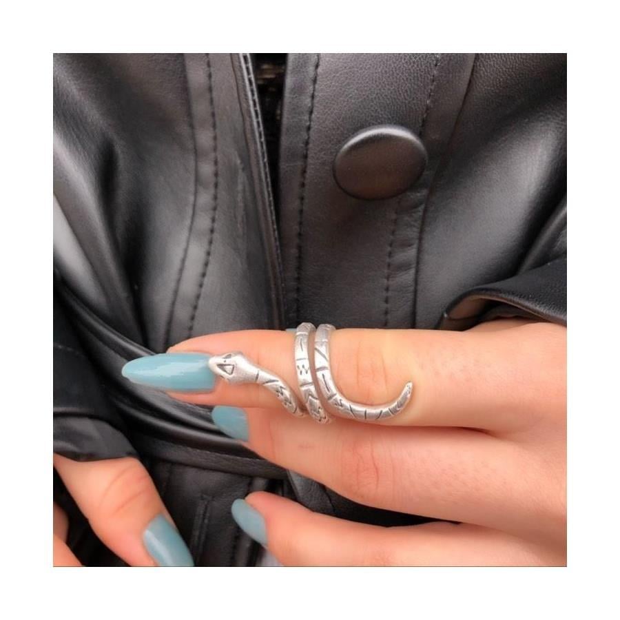 Snake Skin Symbols Ayarlanabilir Yüzük