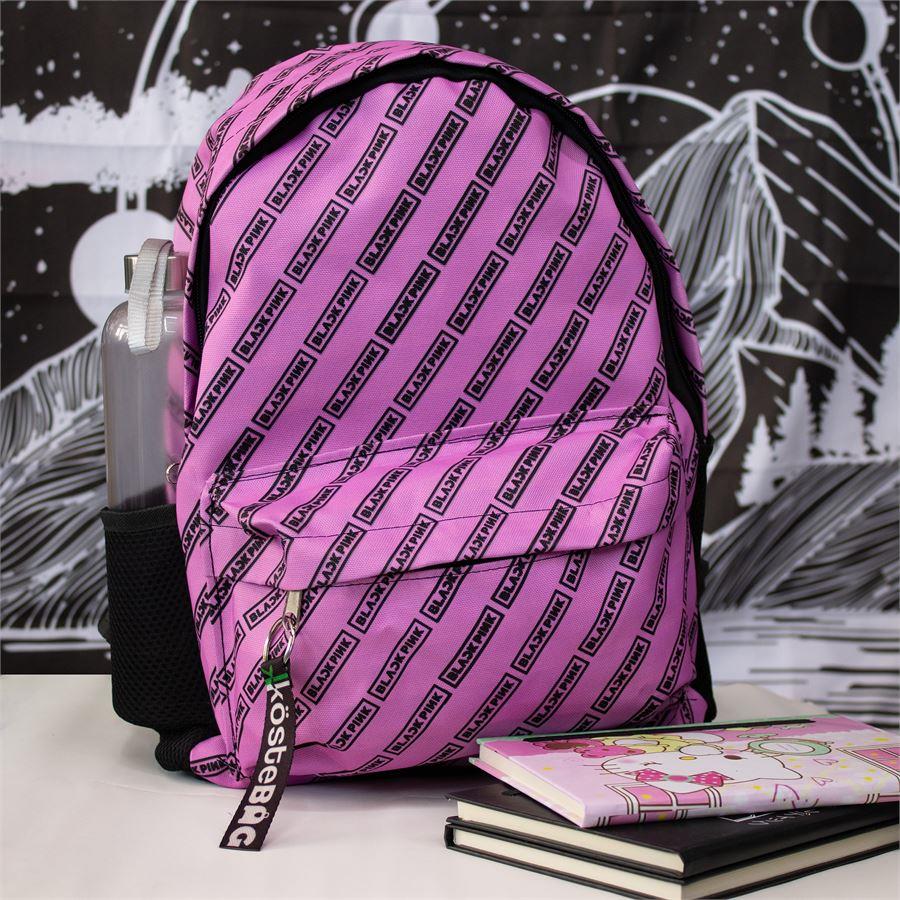 Suluklu Pembe Black Pink Logo Kolaj Okul Sırt Çantası